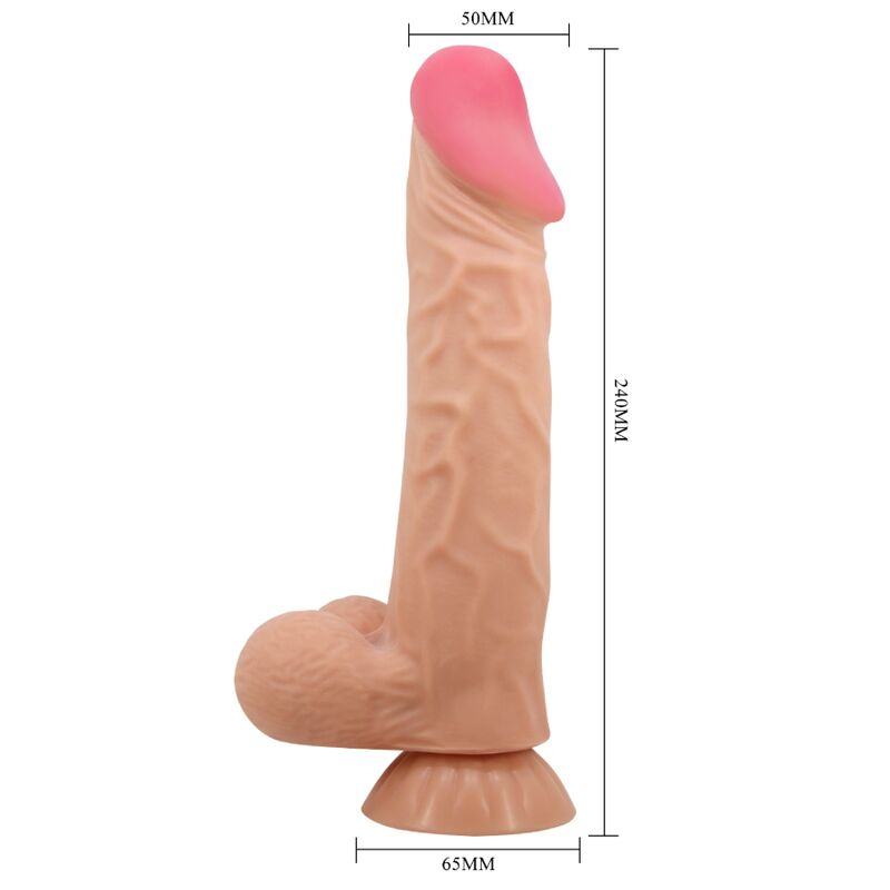 PRETTY LOVE – REALISTISCHER DILDO DER SLIDING SKIN SERIE MIT SAUGNAPF, FERNBEDIENUNG, FLEISCHGEFÜHL, 24 CM