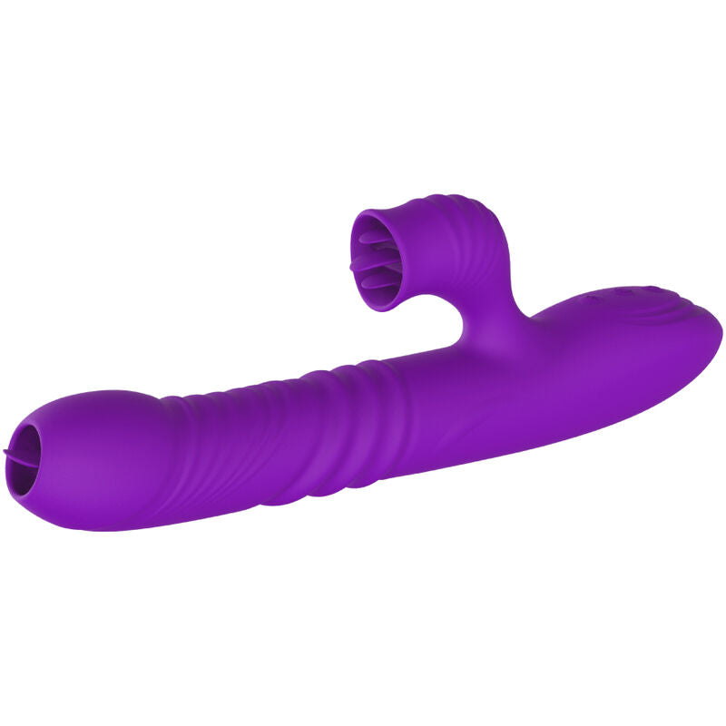 Vollwertiger G-Punkt-Rabbit-Vibrator mit stimulierender Zunge, violetter Wärmeeffekt