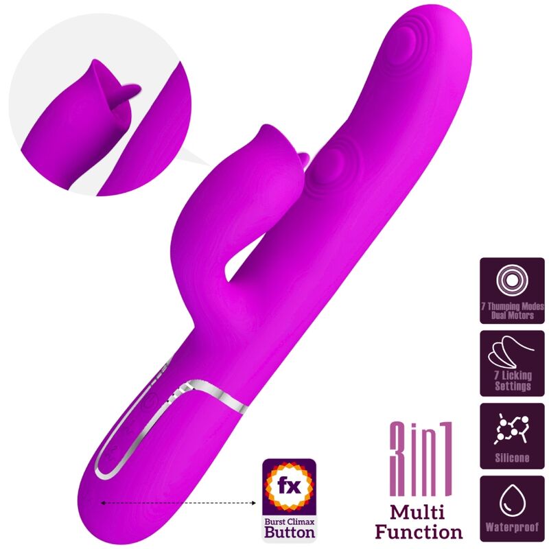 Fuchsiafarbener leckender Rabbit-Vibrator