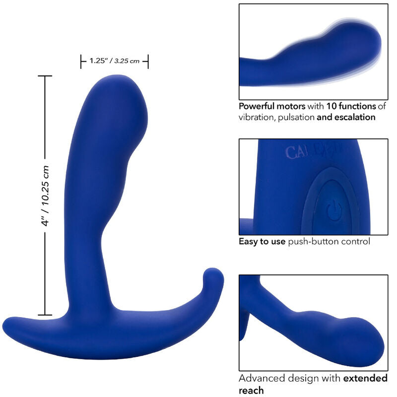 CALEXOTICS - ADMIRAL GEBOGENER BLAUER ANALSTIMULATOR &amp; VIBRATOR