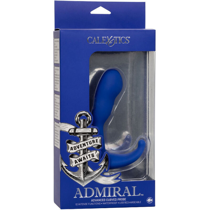 CALEXOTICS - ADMIRAL GEBOGENER BLAUER ANALSTIMULATOR &amp; VIBRATOR