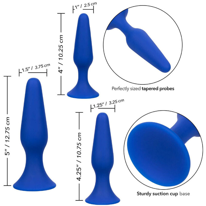 Admiral-Set mit 3 blauen Analplugs