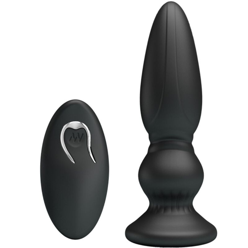 MR PLAY - LEISTUNGSSTARKER FERNBEDIENUNGS-VIBRATOR MIT SCHWARZEM ANALPLATTE