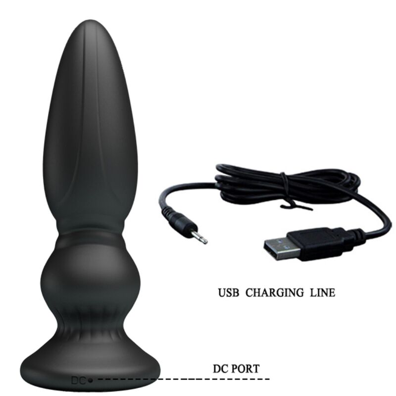 MR PLAY - LEISTUNGSSTARKER FERNBEDIENUNGS-VIBRATOR MIT SCHWARZEM ANALPLATTE