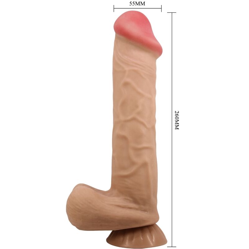 PRETTY LOVE – REALISTISCHER DILDO MIT SAUGNAPF, GLEITHAUT, 26 CM