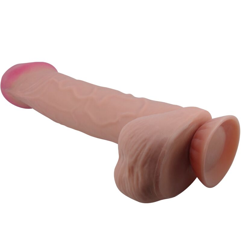 PRETTY LOVE – REALISTISCHER DILDO DER SLIDING SKIN SERIE MIT SAUGNAPF, BRAUNE SLIDING SKIN, 26 CM