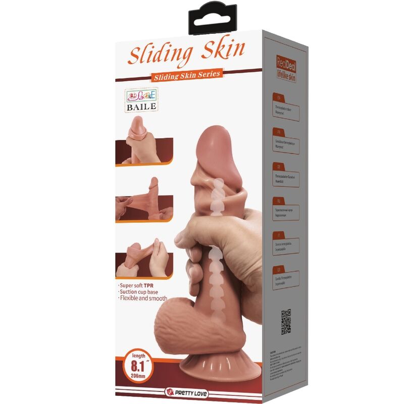 Gode Réaliste Sliding Skin Ventouse - Pretty Love