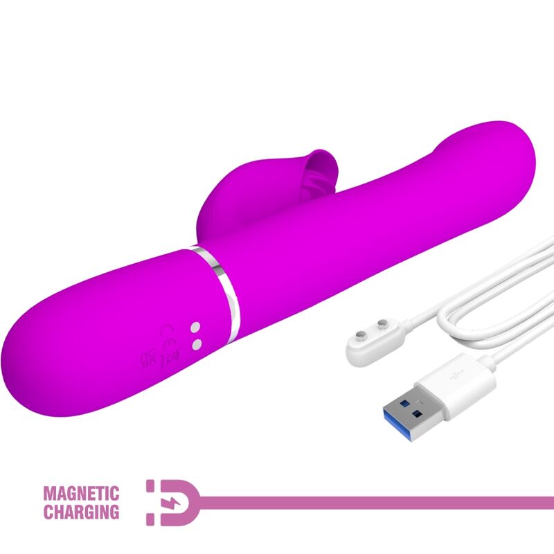 Rabbit-Vibrator mit violetten Perlen