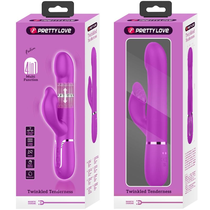 Rabbit-Vibrator mit violetten Perlen