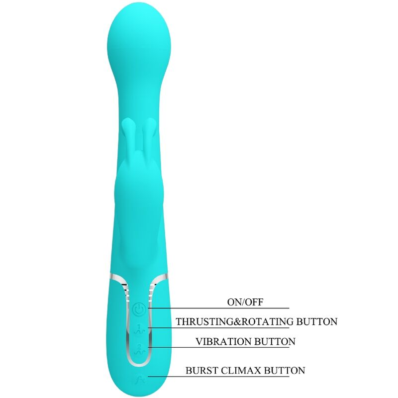 PRETTY LOVE - DEJON RABBIT 3-IN-1-MULTIFUNKTIONSVIBRATOR AQUA-GRÜN