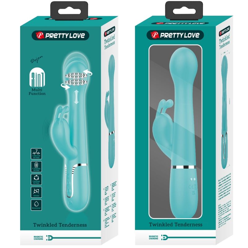 PRETTY LOVE - DEJON RABBIT 3-IN-1-MULTIFUNKTIONSVIBRATOR AQUA-GRÜN