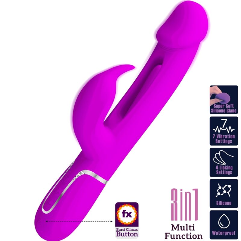 Dejon Rabbitvibrator 3 in 1 Multifunktions-Fuchsia