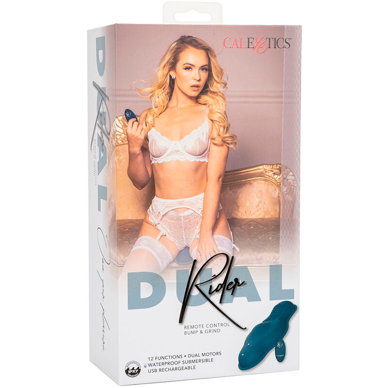 CALEXOTICS - FAHRER-MASSAGEGERÄT MIT DOPPELMOTOREN UND FERNBEDIENUNG, BLAU