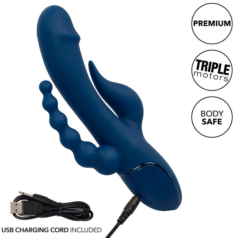 Blauer Dreifach-Orgasmus-Vibrator