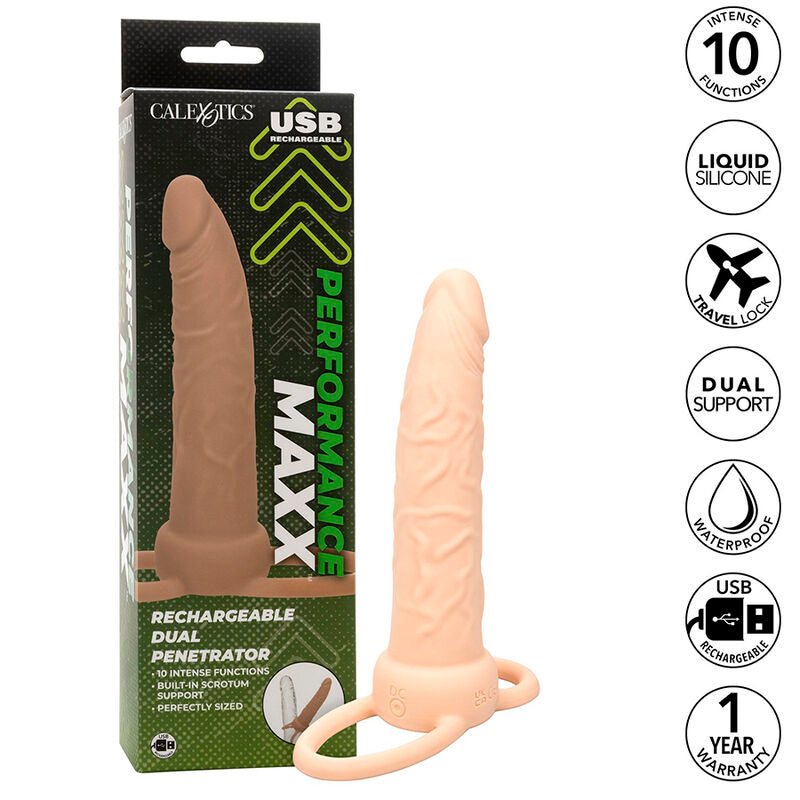 CALEXOTICS - PERFORMANCE MAXX WIEDERAUFLADBARER DOPPELPENETRATOR FÜR KLARE HAUT