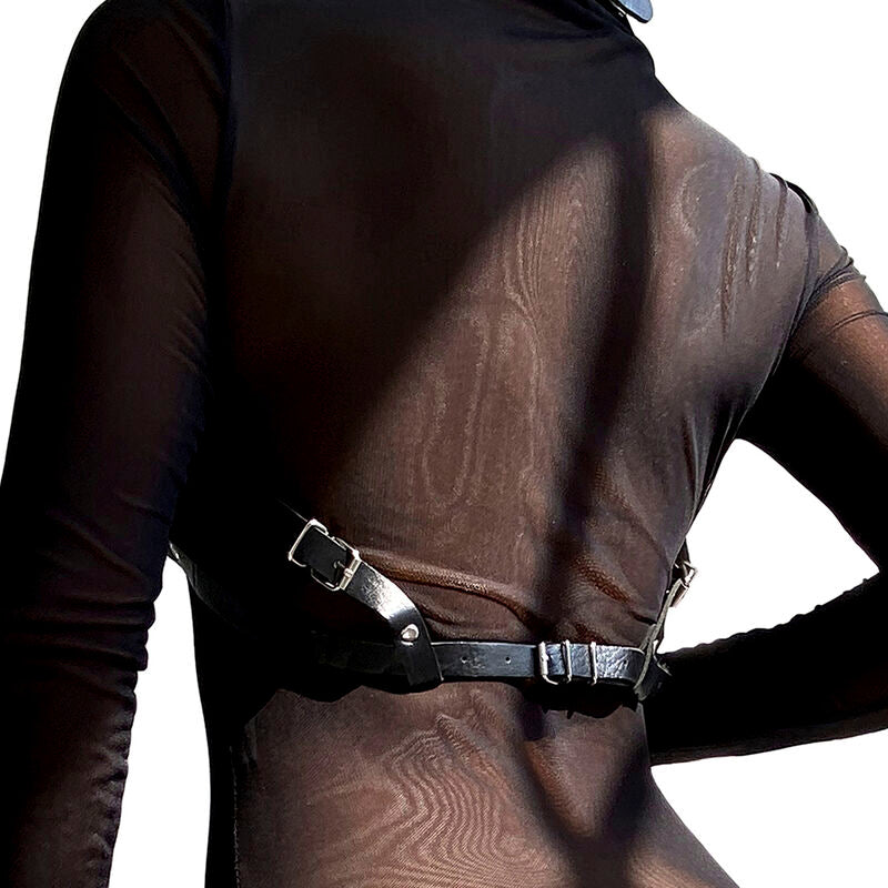 Schwarzer Brustharnisch aus Leder, Einheitsgröße