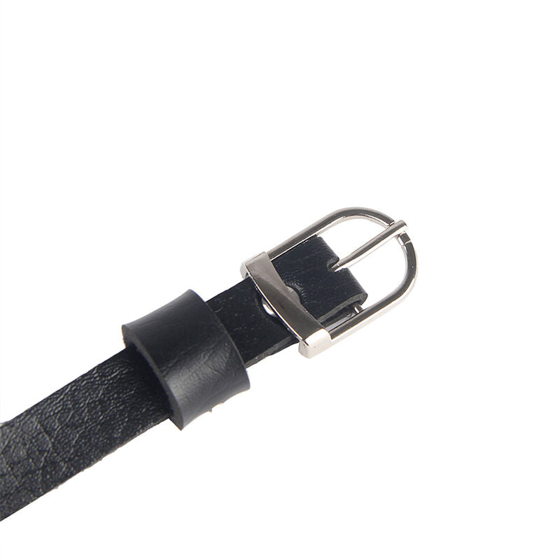 Schwarzes Brustgeschirr aus Leder mit Kette, Einheitsgröße