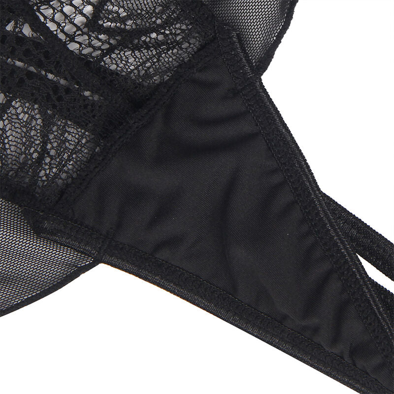 Teddy Cuello Halfter Espalda Descubierta Encaje Negro S/M