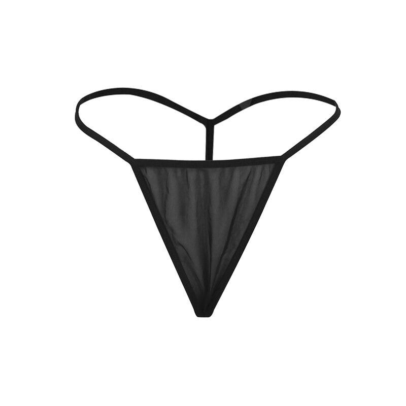 Babydoll aus Tüll mit Details, umhüllt und schwarz, S/M