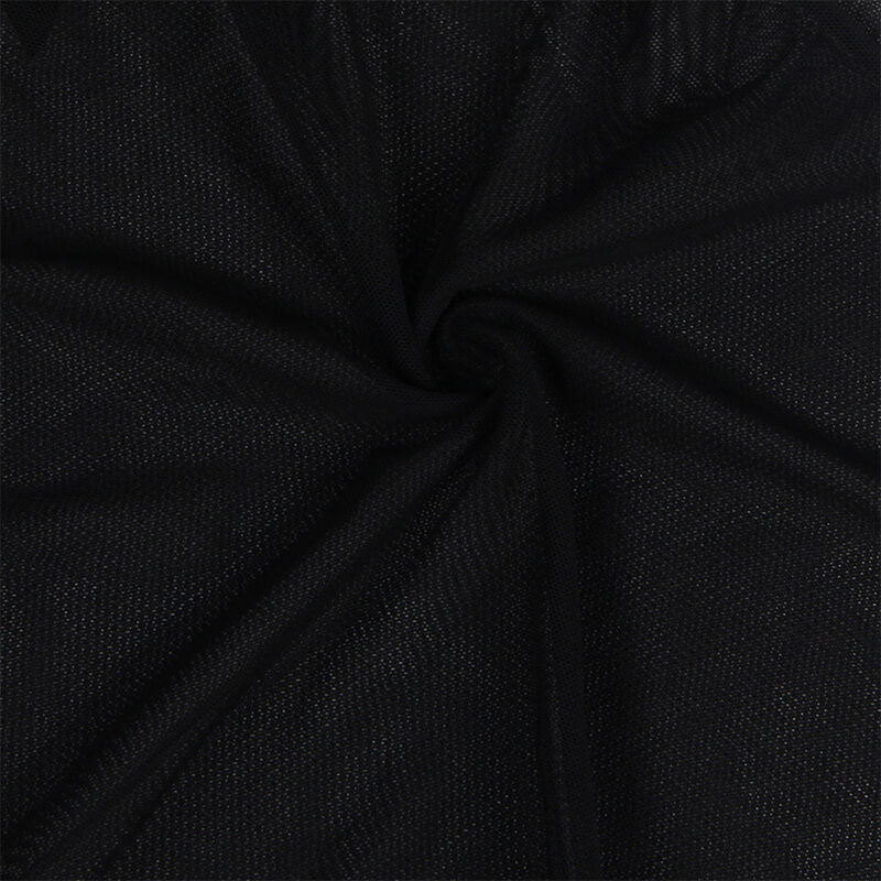 Babydoll aus Tüll mit Details, umhüllt und schwarz, S/M