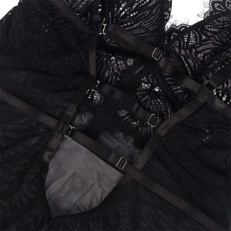 Babydoll mit verstellbaren Trägern zum Halten schwarz s/m