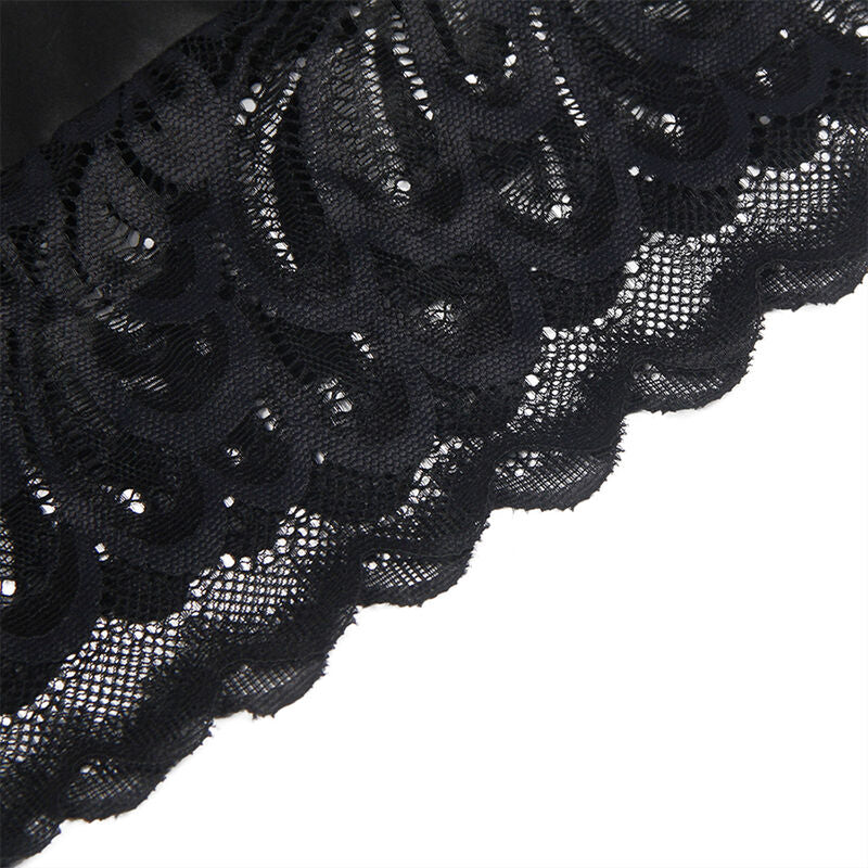 Babydoll mit Blumendruck Pecho Negro S/M