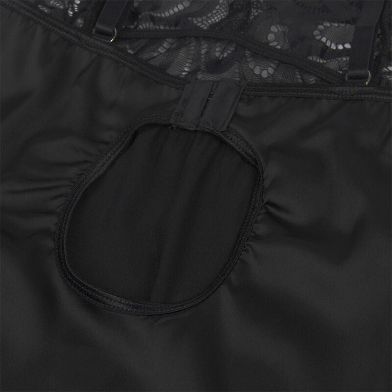 Babydoll mit Blumendruck Pecho Negro S/M