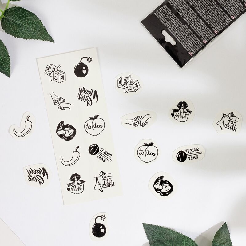 Packung mit 10 temporären Tattoos aus der Spicy Collection