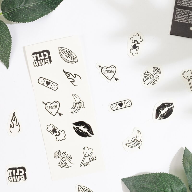 Set mit 10 temporären Tattoos aus der Süßigkeitenkollektion