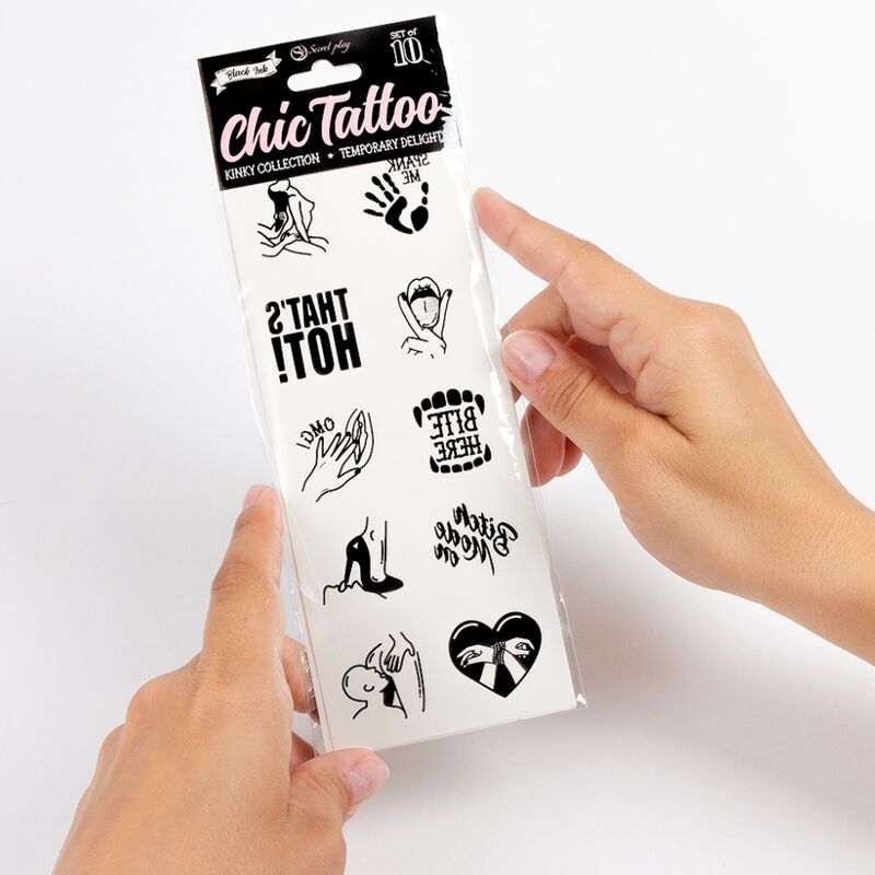 10er-Set temporäre Tattoos aus der Kinky Collection
