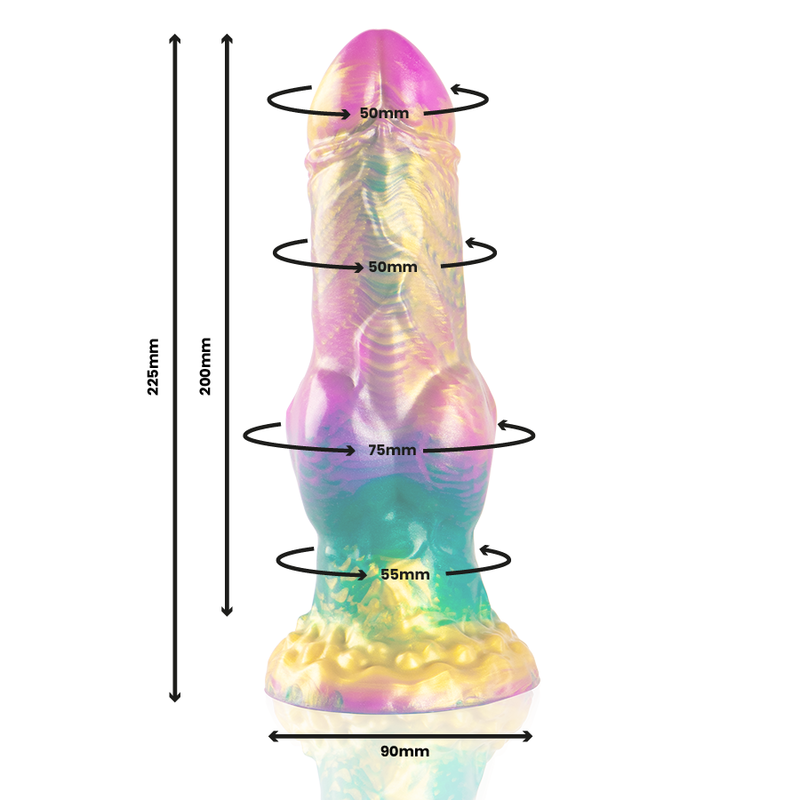 Iris-Dildo mit Regenbogen-Hoden der Lust