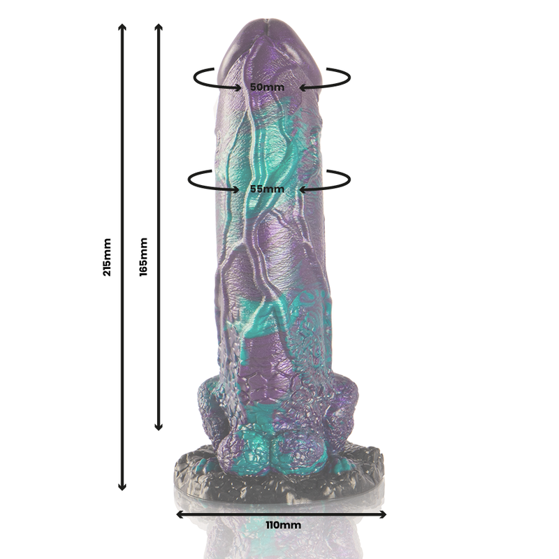 Großer schuppiger Basilikum-Dildo mit doppeltem Vergnügen