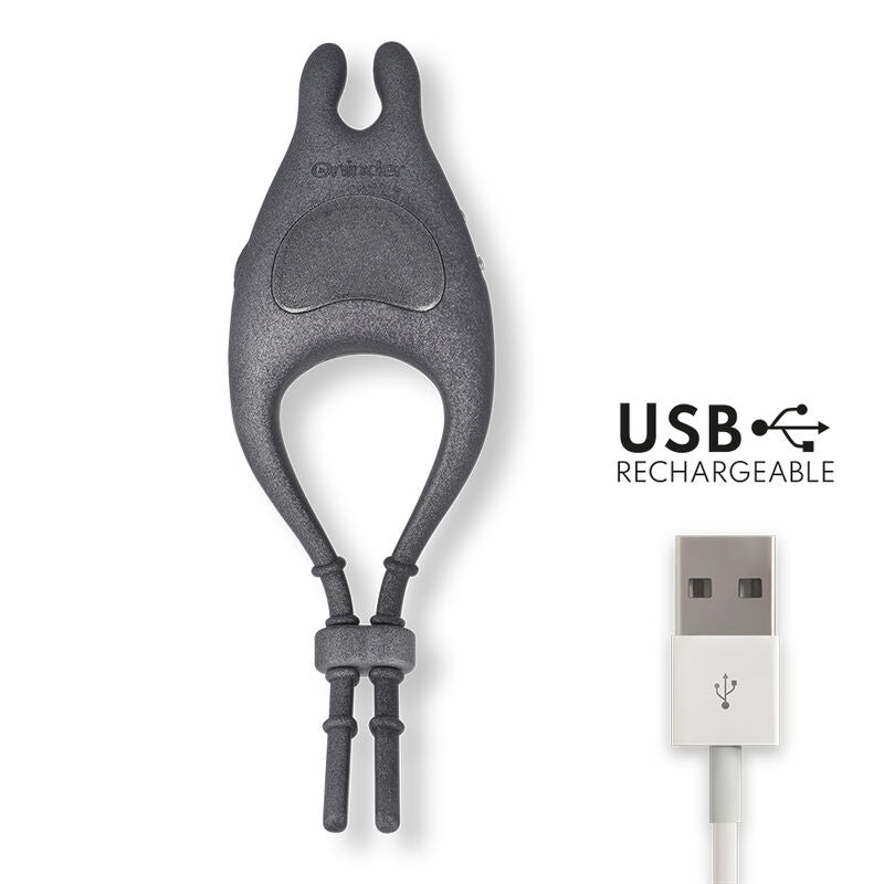 Pampa wiederaufladbarer, verstellbarer Vibrationsring mit Klitorisstimulator mit 10 Geschwindigkeiten – kostenlose App