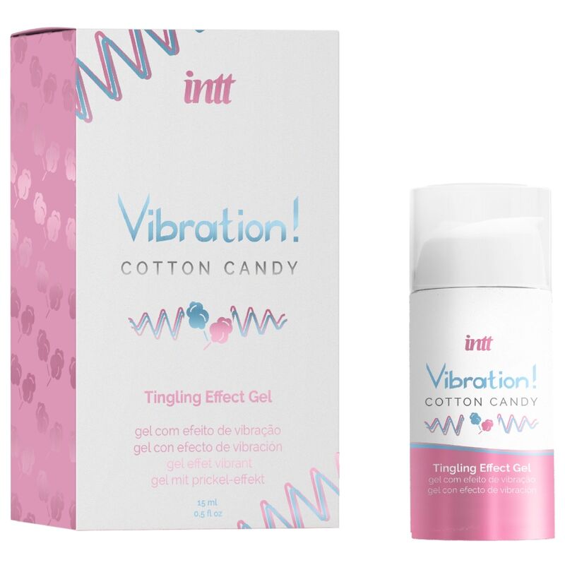 INTT – Leistungsstarkes, flüssiges Vibrationsgel mit Zuckerwatte-Duft, Intimstimulator, 15 ml