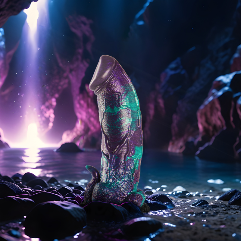 Großer schuppiger Basilikum-Dildo mit doppeltem Vergnügen