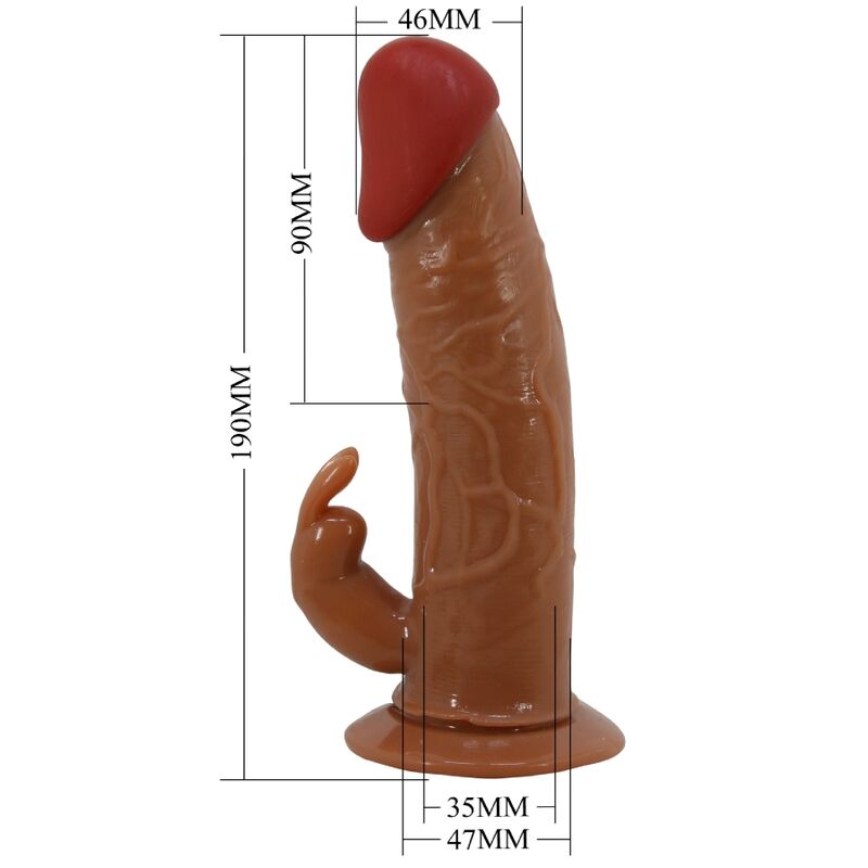 Marion Universal-Harness-Slip mit vibrierendem Dildo 19 cm braun