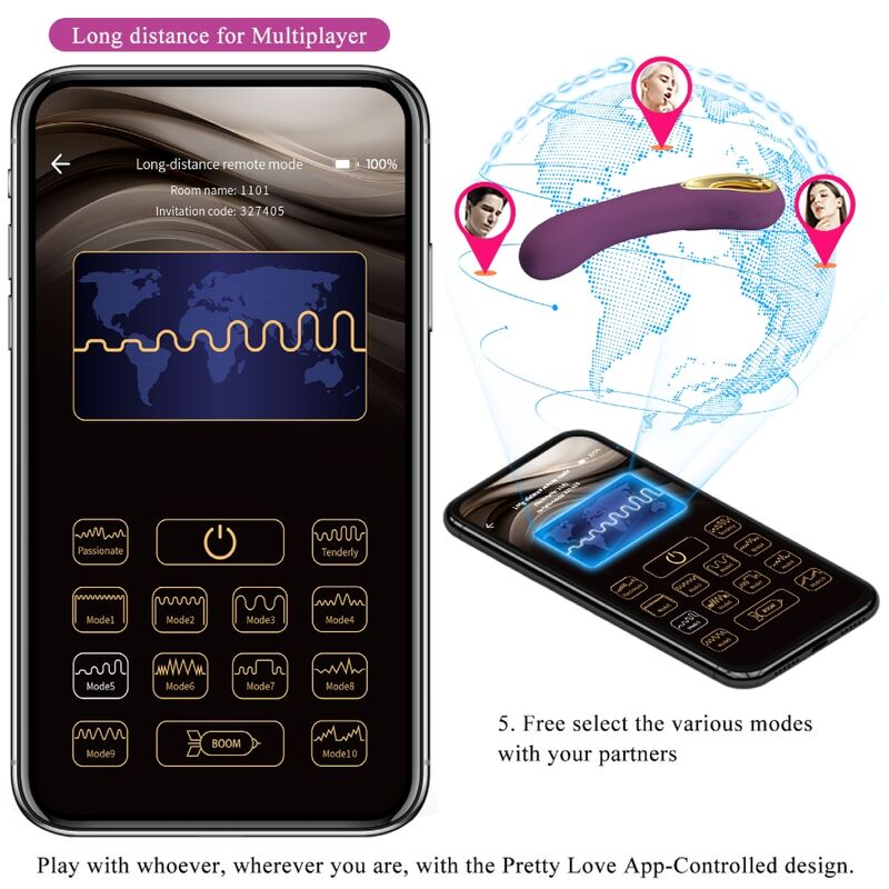 Lila wiederaufladbarer Vibrator Ethan