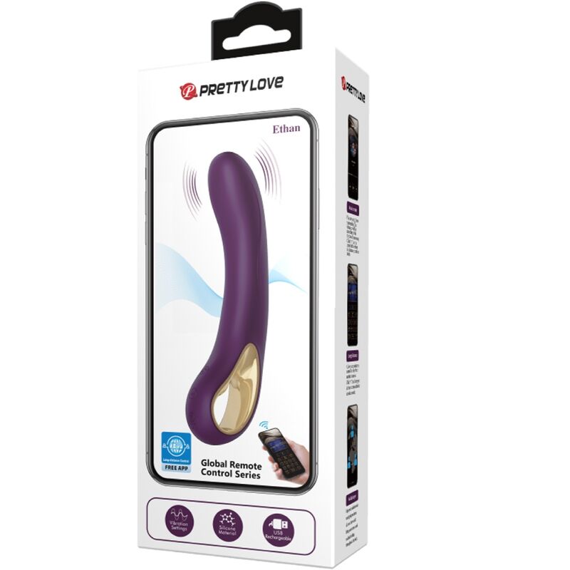 Lila wiederaufladbarer Vibrator Ethan