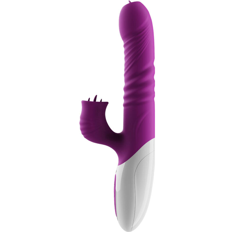 Doppelter Zungenvibrator mit violettem Wärmeeffekt