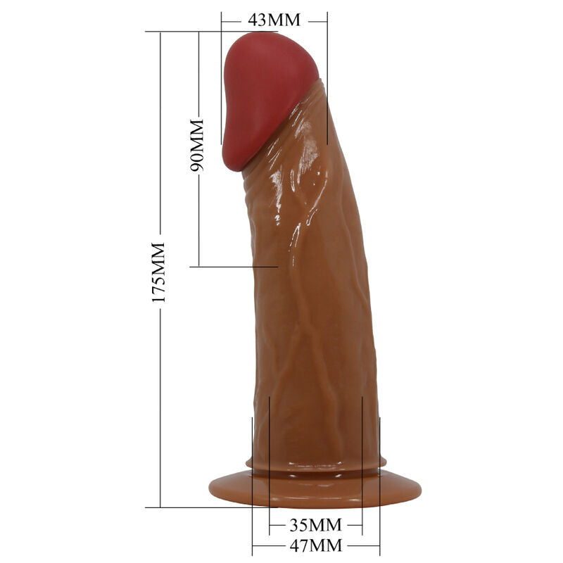 PRETTY LOVE - STARKS SLIP MULTI-SPEED VIBRANT DILDO HARNESS 17,5 CM HELLBRAUN