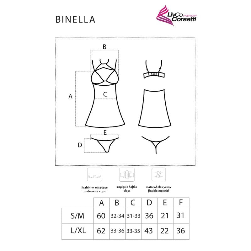 LIVCO CORSETTI FASHION – BINELLA BABYDOLL + SCHWARZES TANGA-SET