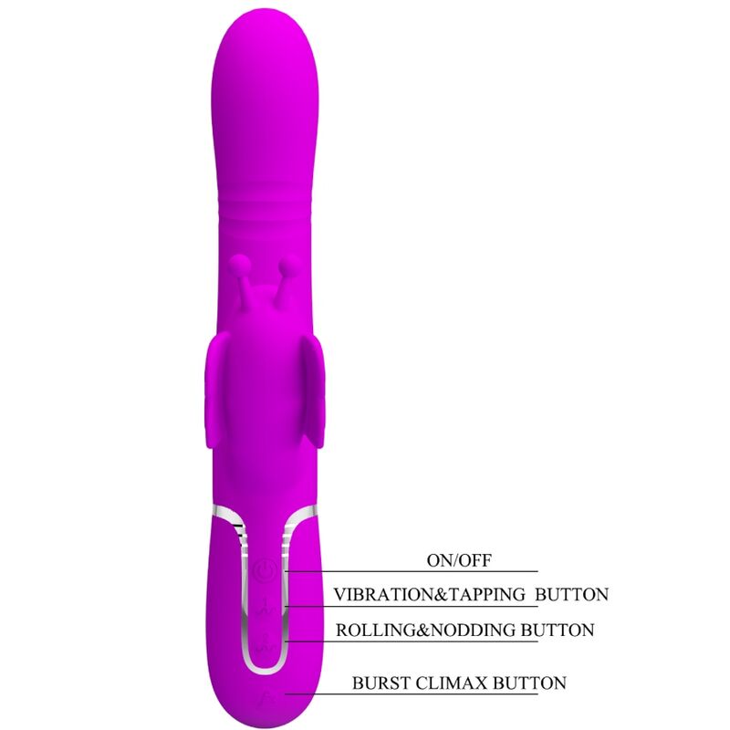 4-in-1 Multifunktions-Rabbit-Vibrator, Fuchsia Butterfly