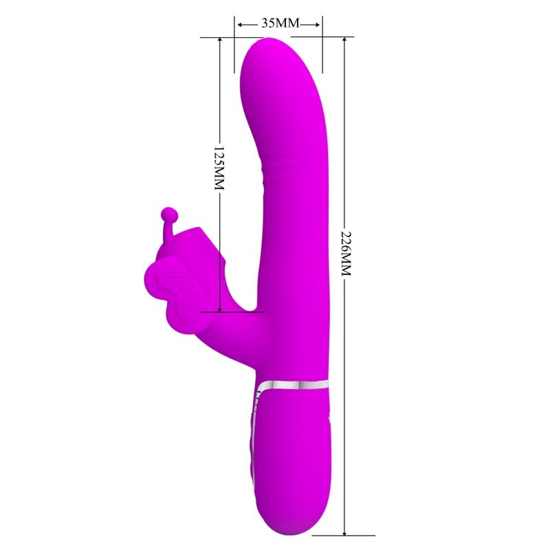 4-in-1 Multifunktions-Rabbit-Vibrator, Fuchsia Butterfly