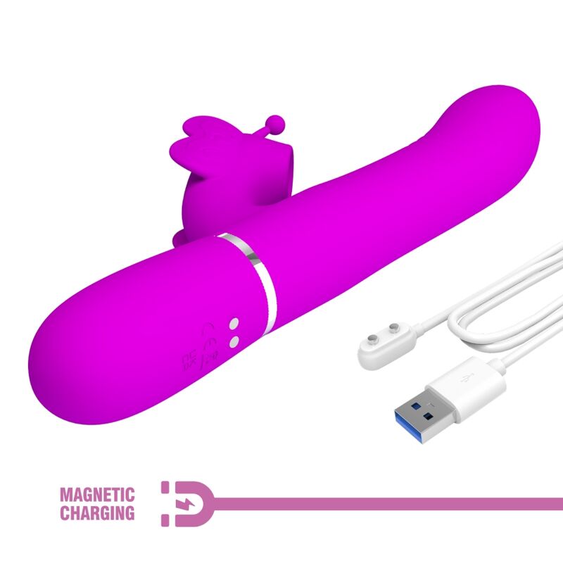 PRETTY LOVE - 4-IN-1 MULTIFUNKTIONALER HASENVIBRATOR SCHMETTERLING FUCHSIA
