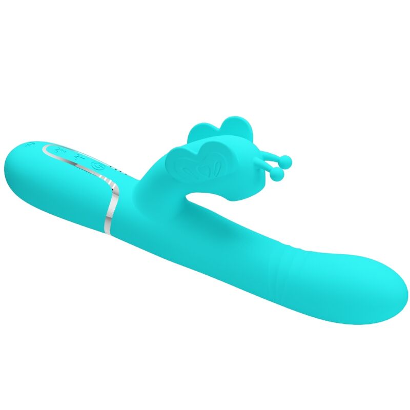 4-in-1 Multifunktions-Rabbit-Vibrator, Aqua Green Butterfly