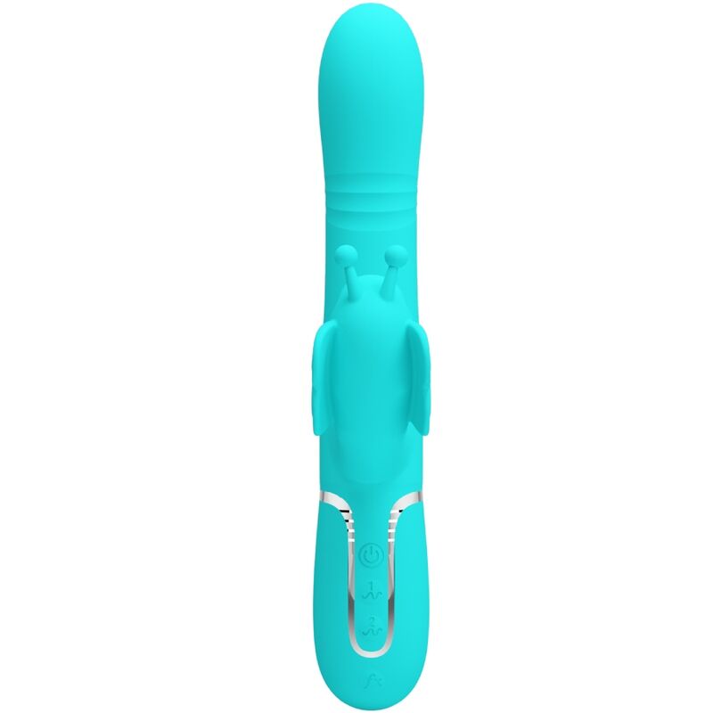 4-in-1 Multifunktions-Rabbit-Vibrator, Aqua Green Butterfly