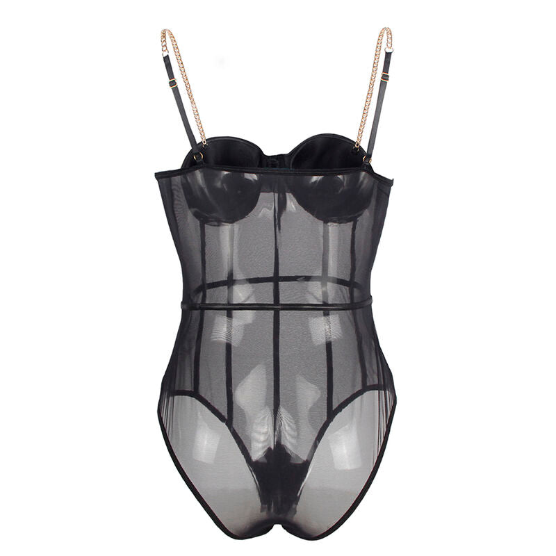 SUBBLIME - SCHWARZER BODY MIT KETTENRIEMEN S/M