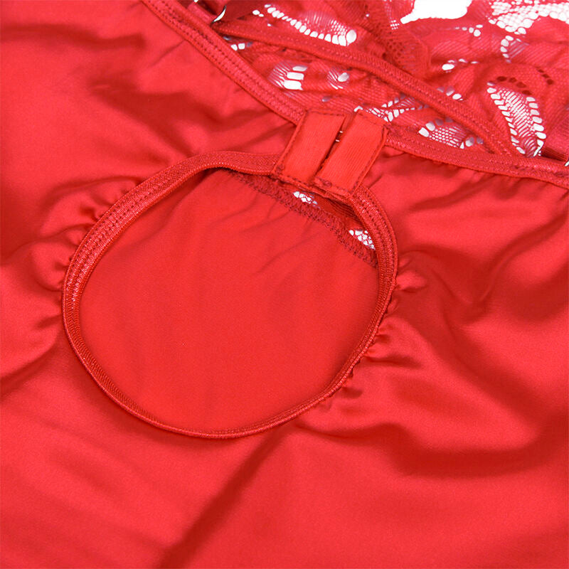 SUBLIME - Satin-Babypuppe mit roter Spitze, Größe S/M