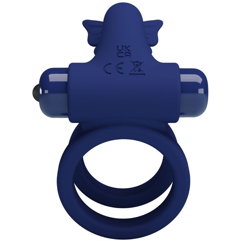 Jamele Doppelring mit Vibration und blauem Schmetterlingsstimulator