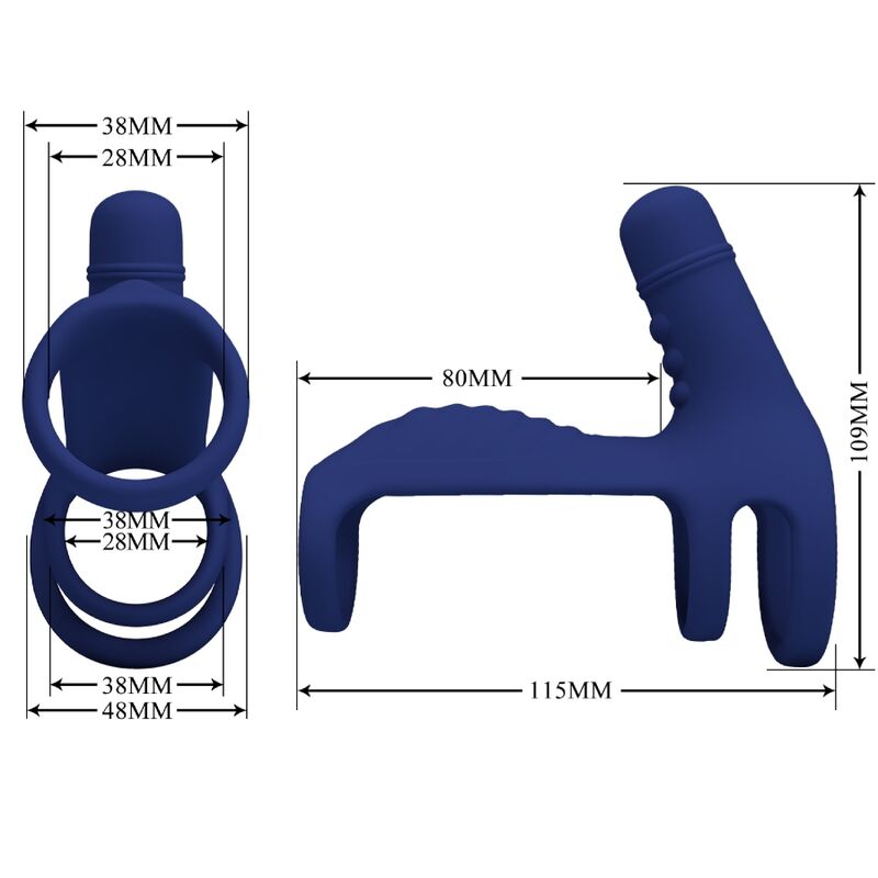 PRETTY LOVE - ELISH VIBRATIONSRING MIT BLAUER VERLÄNGERUNG